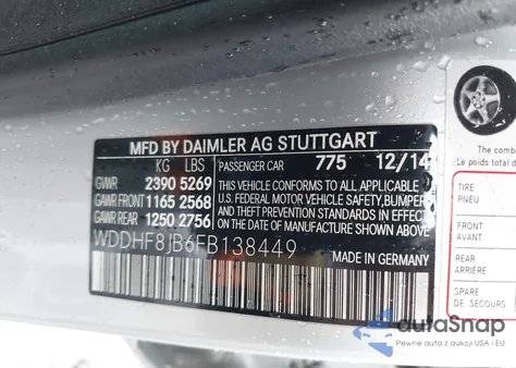 2015 Mercedes-Benz E 350 4Matic from USA, damaged, VIN WDDHF8JB6FB138449